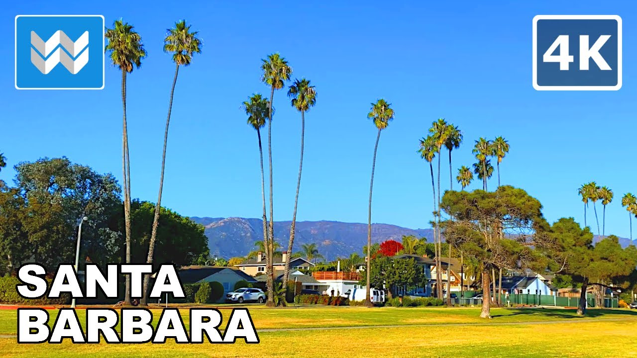 [4K] Shoreline Park in Santa Barbara, California USA 2020 Walking Tour & Travel Guide 🎧