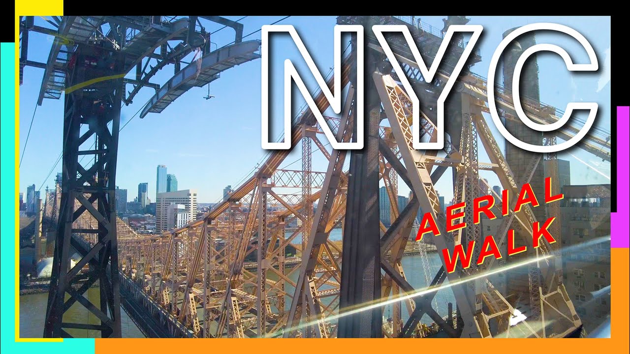 New York【Roosevelt Island Tramway】2021 Aerial Walking Tour, Travel Guide【4K】