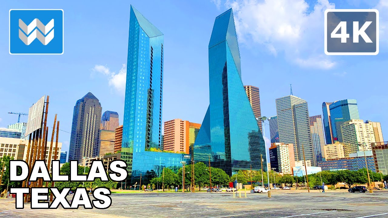 [4K] Downtown Dallas, Texas USA - Virtual Walking Tour & Travel Guide 🎧 Binaural City Sounds