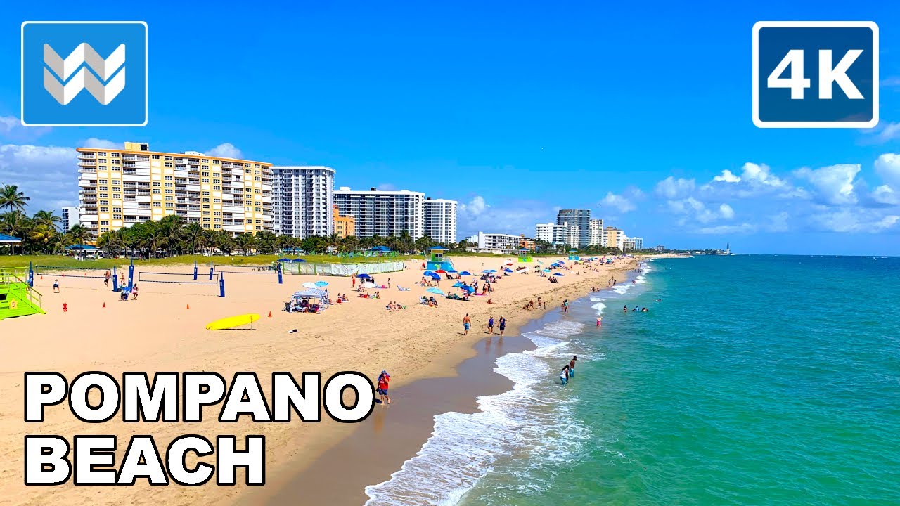 [4K] Pompano Beach Pier, Florida USA - 2021 Spring Break Walking Tour & Travel Guide 🎧Binaural Sound