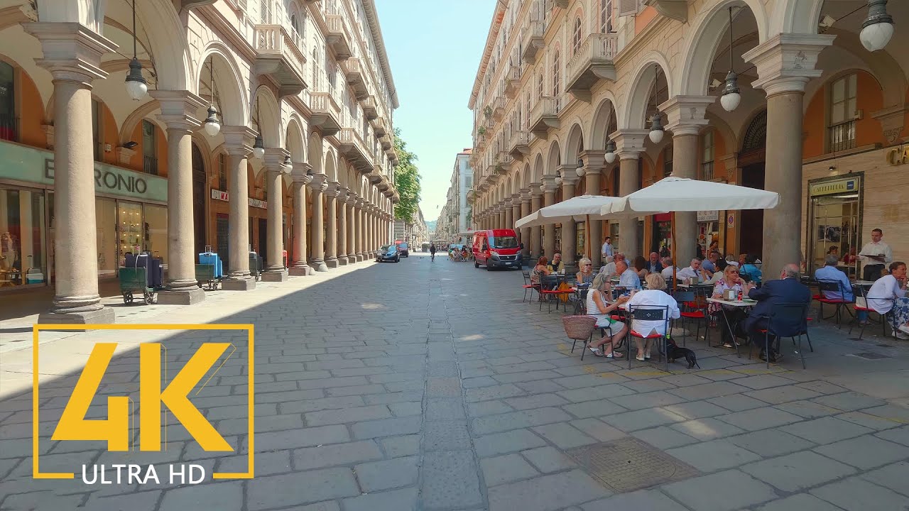 Turin Virtual Walking Tour in 4K - Turin City Travel Guide