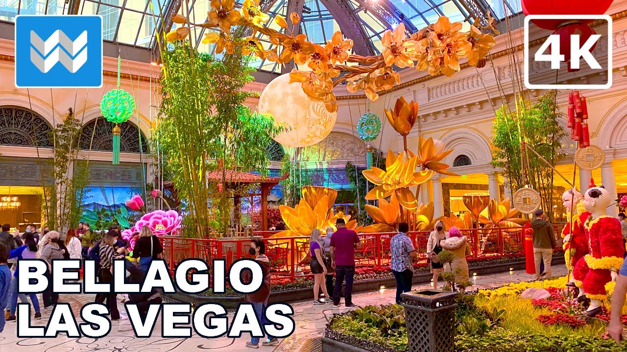 [4K] Bellagio Hotel Las Vegas 2022 LUNAR / CHINESE NEW YEAR - Walking Tour & Travel Guide 🎧