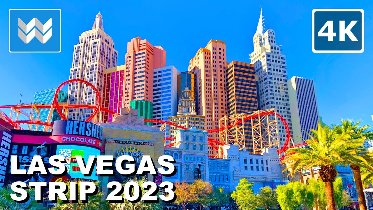 [4K] Las Vegas Strip 2023 Walking Tour Vlog & Travel Guide - Treadmill Workout 🎧 Binaural City Sound