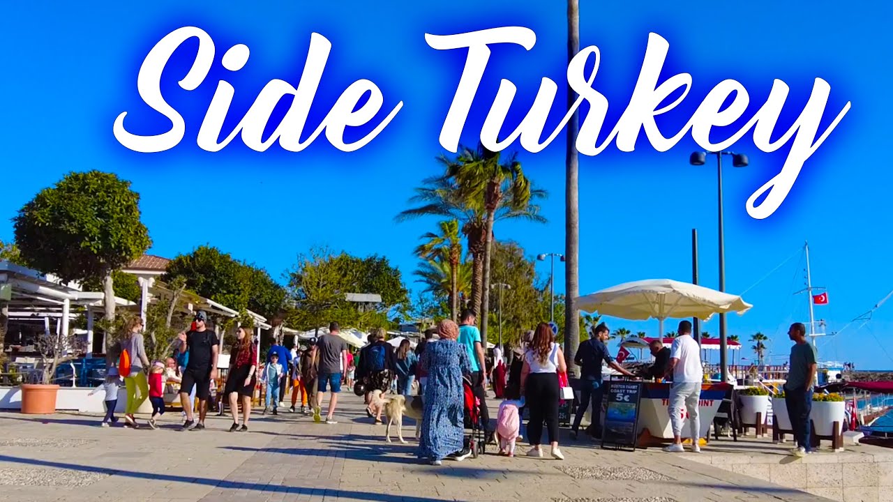 Side Turkey - Travel Guide 🇹🇷 Beautiful Walking Tour of Side Old Town [4K UHD] #side  #turkey