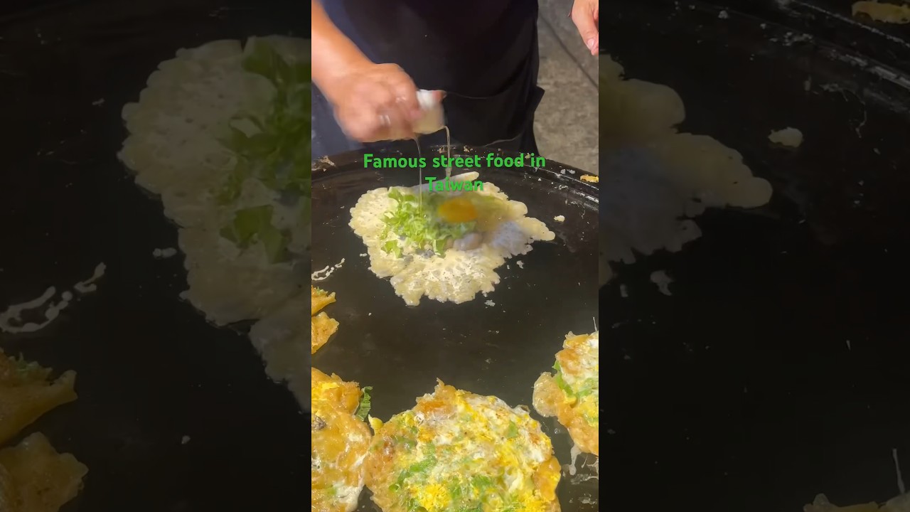 Fried oysters with egg #famous #streetfood #taiwan #subscribe #shorts #travelguide