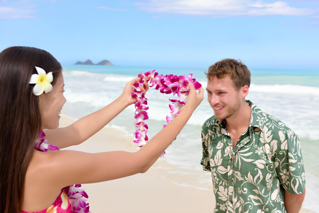 Lei Greeting at Hilo, Big Island