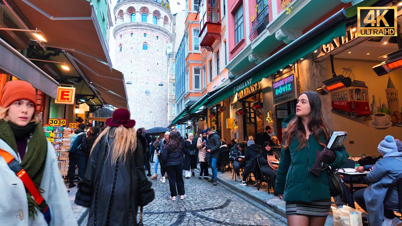 Istanbul’s Galata Tower on a Rainy Day | Travel Guide in 4K